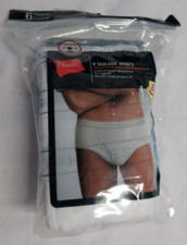 Hanes Men's 6 Pair Pack Comfortable Tagless White Cotton Briefs Size L 36 - 38 
