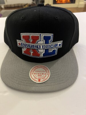 NEW Super Bowl XL Mitchell & Ness NFL Snapback Hat 3D Logo Black Gray Cap H47