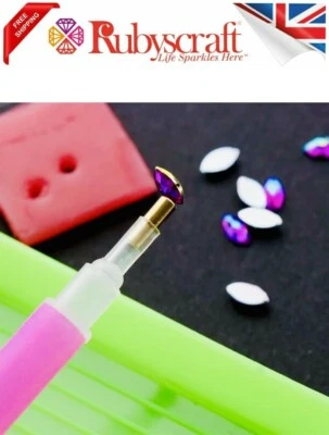 2 RHINESTONE PICKER PENCIL PEN CRYSTAL GEM NAIL ART Acrylic TOOL DOTTING pick up