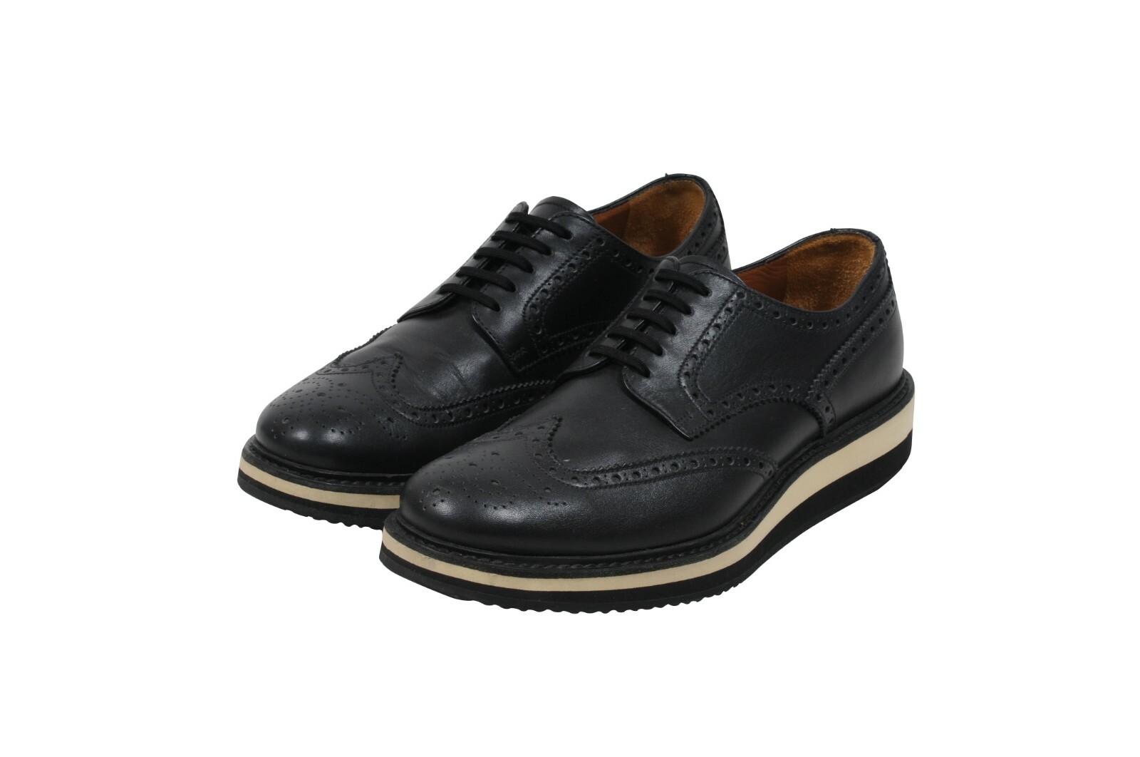 Prada Men Wingtip Platform Brogues US 8 UK7 Black… - image 2