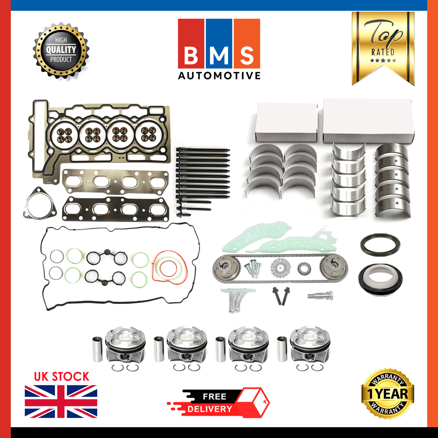 BMW 1 3 Series N13B16 1.6L Petrol Engine Rebuild Kit for Mini F30 F80 Touring