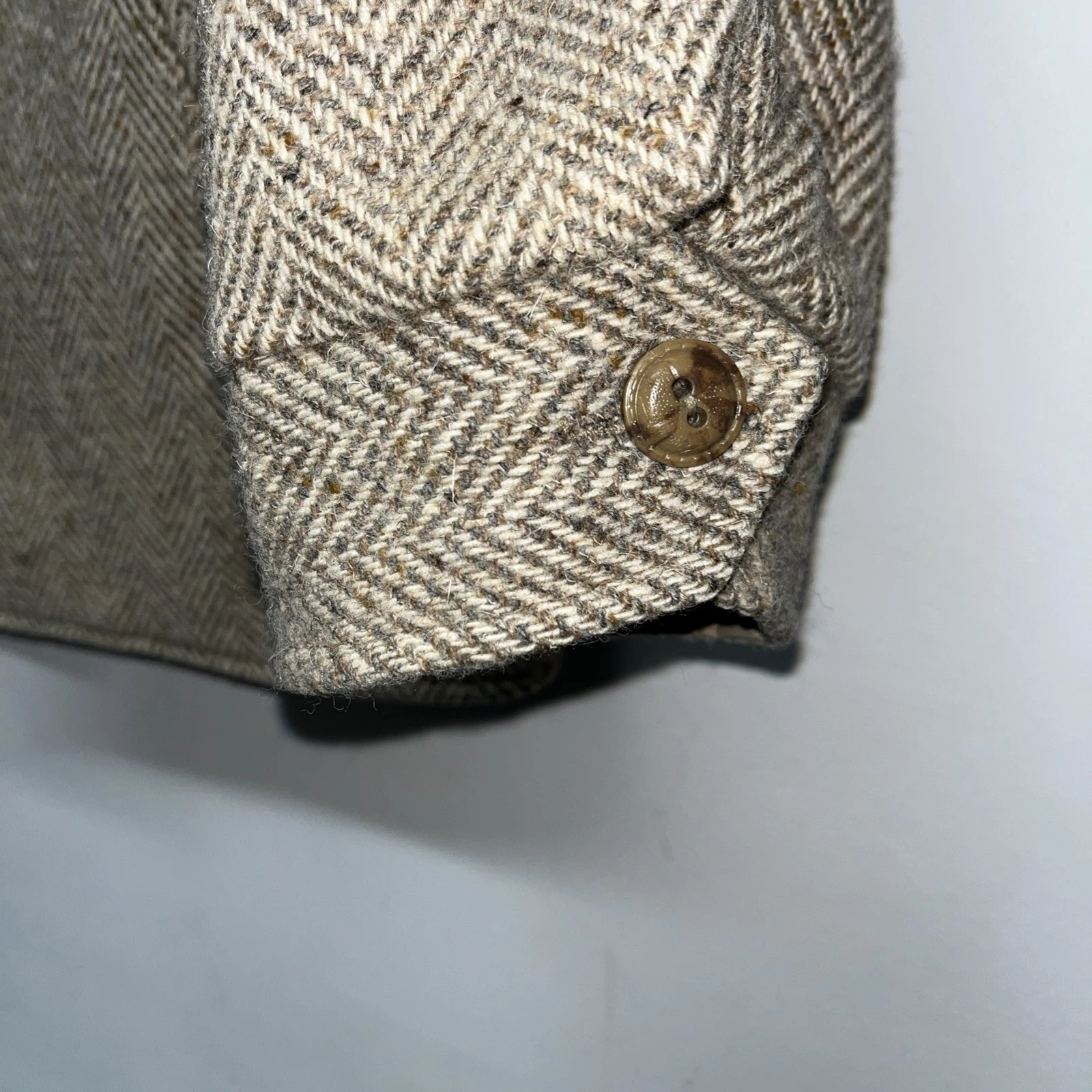 VTG 80’s Woolrich Herringbone Tweed Wool Jacket Reversible Canvas Shacket XL USA image 3