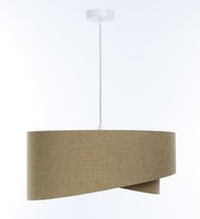 HäNgelampe HäNgeleuchte Stoff Beige E27 Rund Ø 45 Cm Verstellbar Schlafzimmer
