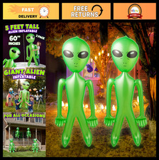 Giant 60" Inflatable Green Aliens - Pack of 2 - Halloween Party Decor  Game Pri