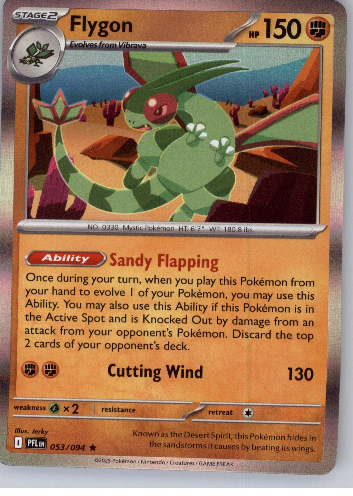 Flygon 053/094 Phantasmal Flames Holo Rare Pokemon TCG 2025