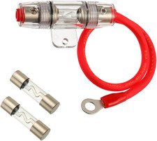 100A AGU Fuse Holder with 8 Gauge AWG 1Ft Power Wire - 99.9 Oxygen-Free Copper