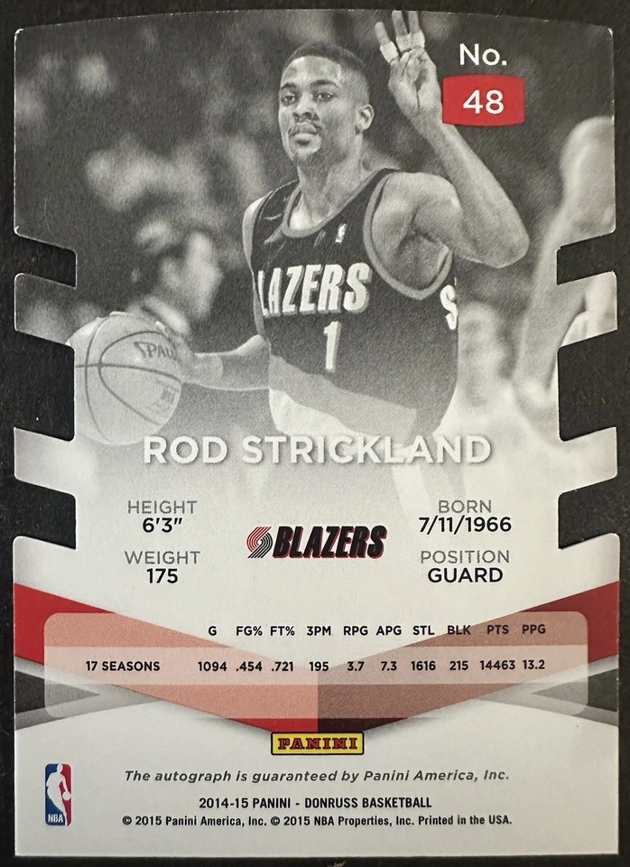 2014-15 Donruss Elite Status Signatures Red Die Cut Rod Strickland Auto 86/99 - Image 2 of 2