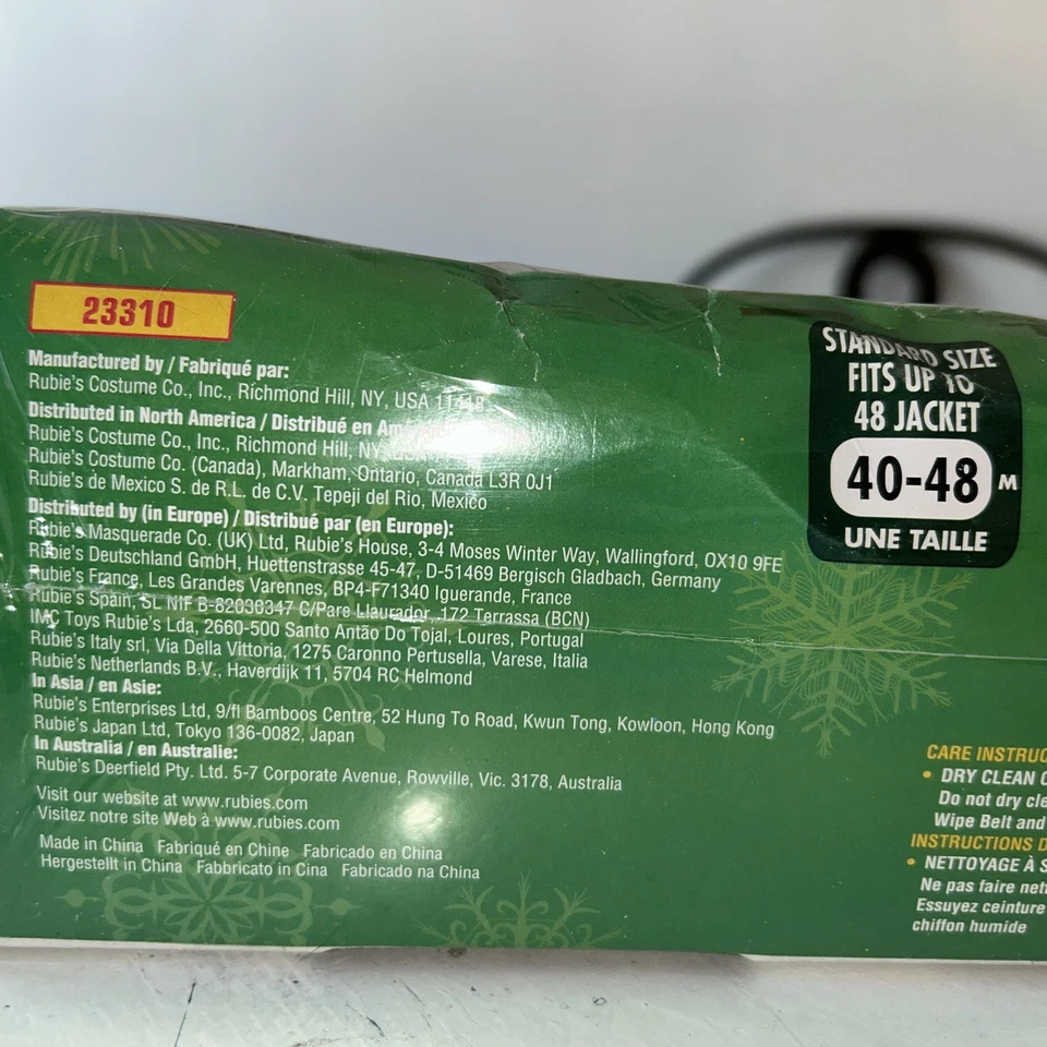 Conjunto de traje de Papá Noel de colección tamaño estándar 40-48 franela 6 piezas nuevo en caja Navidad poli/acrílico Foto 4 de 4