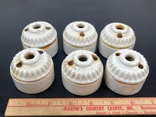 (6) Leviton 9065 Antique Ceramic Rosette Fuse...