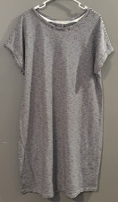 Gap XL Black White Striped Short Roll Sleeve Pullover Jersey Tshirt Dress Cotton