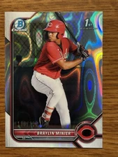 2022 Bowman Chrome Braylin Minter 1st RC Lava Refractor 196/399 Reds