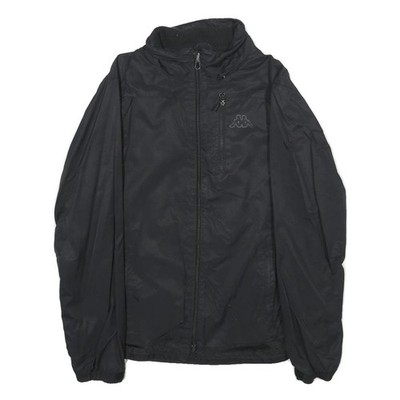 KAPPA Herren Schwarz Nylon Jacke S Uni Reißverschluss Freizeit Leicht Sportbekleidung