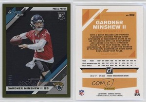 2019 Panini Donruss Rookies Press Proof Gold /50 Gardner Minshew II Rookie RC