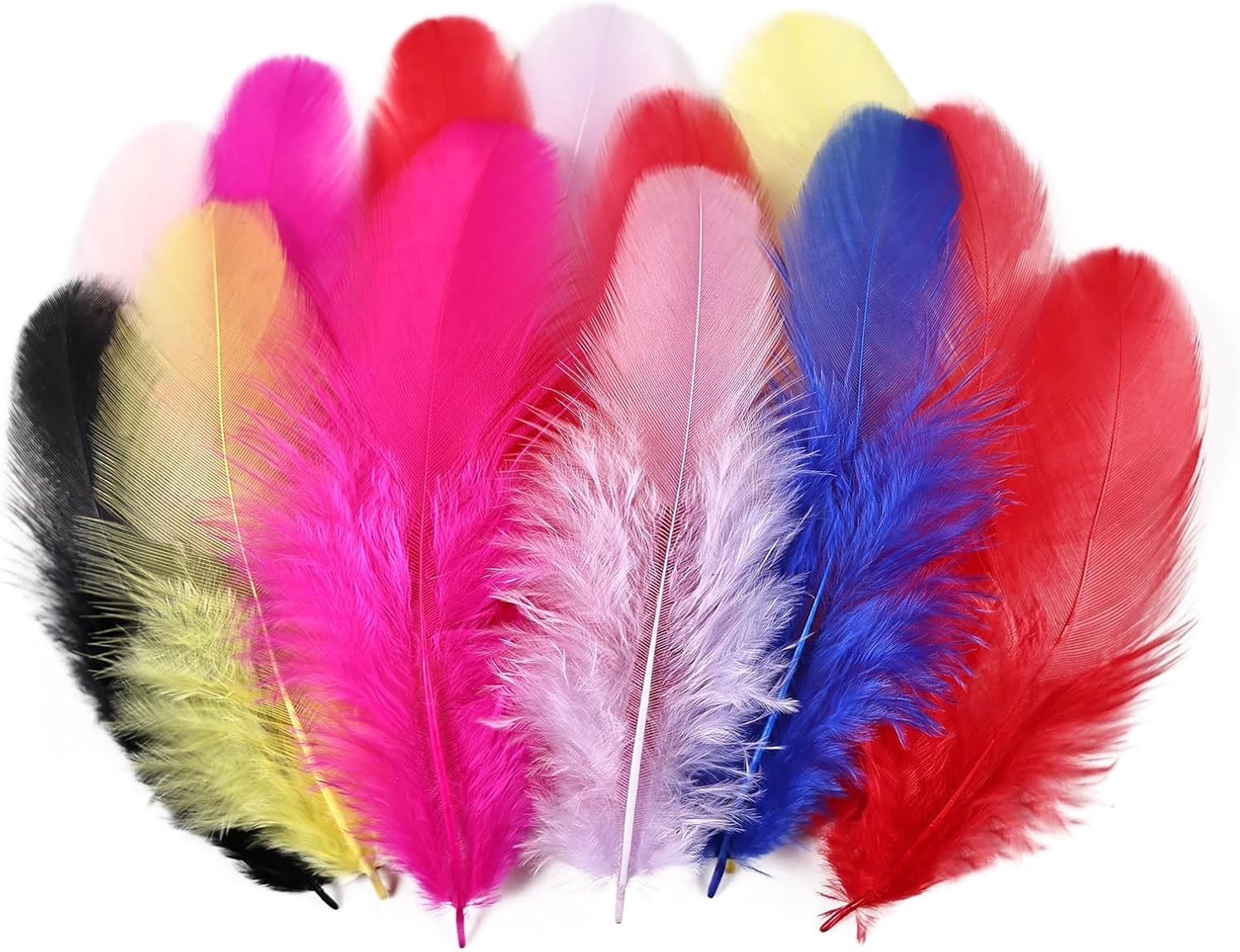 Colorful Craft Rooster Feathers 900pcs 3-5inch Colored Bulk Mixed Color 