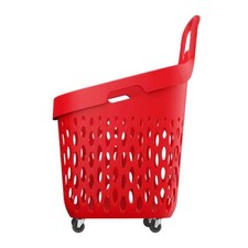 Cestino spesa trolley grande capacità Lt.73 cesto in plastica con 4 ruote multid