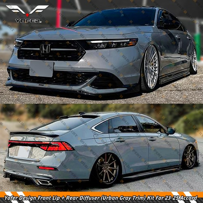 #ad For 23 26 Honda Accord Yofer Front Bumper Lip Rear Diffuser Urban Gray Trim $619.99