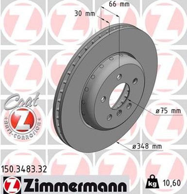 2x Bremsscheibe FORMULA F ZIMMERMANN 150.3483.32 für BMW F13 F12 F10 F11 5er 6er
