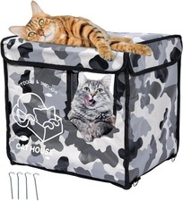 Indestructible Cat House Outdoor W/ Two-Sided Escape Door Insulated  100 