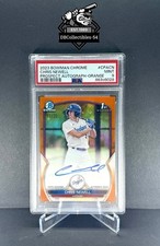 2023 Bowman Chrome Chris Newell 1st True Orange Auto 12/25 PSA 9 Dodgers