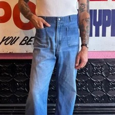 USN 1970s Denim Bellbottom Pants - Vintage Military Style
