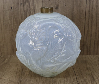Art Deco Lalique Formosa Style Opalescent Glass French Table Lamp
