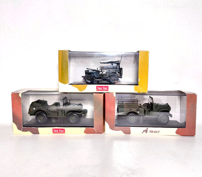 Sun Star 1:43 Jeep Willys D-Day 1944 & Dodge 3/4 Ton Cargo Trucks Diecast Lot