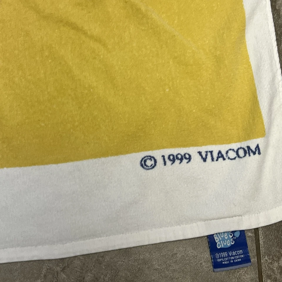 复古 1999 年蓝色线索 Nickelodeon Viacom 蓝色沙滩毛巾 — 第 2/4 张图片