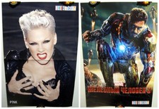 Pink P!nk Alecia Beth Moore / Robert Downey two-sided magazine poster A3 16x11