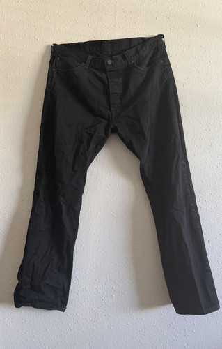 Levi's Men's Black Dark Wash Denim Jeans Regular Fit Straight Mid Rise Button