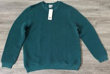John Lewis Kin. Men’s Ottoman Green Jumper Ribbed Heavy 100%cotton XL BNWT