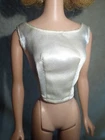 Vintage Barbie Doll Ivory Satin Sleeveless Top Nice