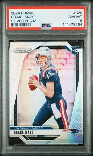 2024 PANINI PRIZM SILVER PRIZM #329 DRAKE MAYE ROOKIE RC PSA 8