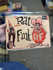 Rat Fink Metal Tin Sign Ed Big Daddy Roth Revell Custom Monsters Vintage Style