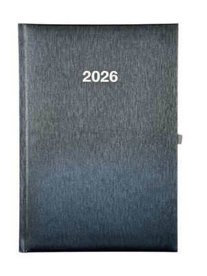 2026 ADINA Wochenkalender A5+ schwarz-metallic 24x16cm 1 Woche auf 2 Seiten crem