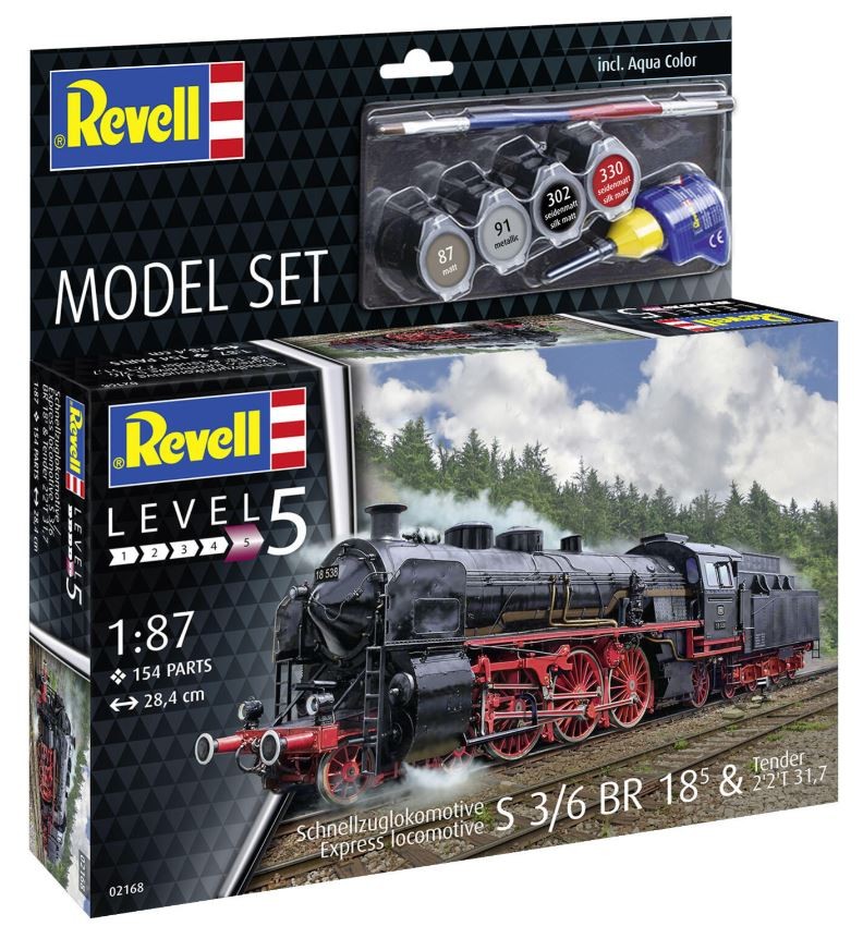 Maquette de Locomotive BR 18 REVELL Activité Créative de Salon avec Tender et Peintures