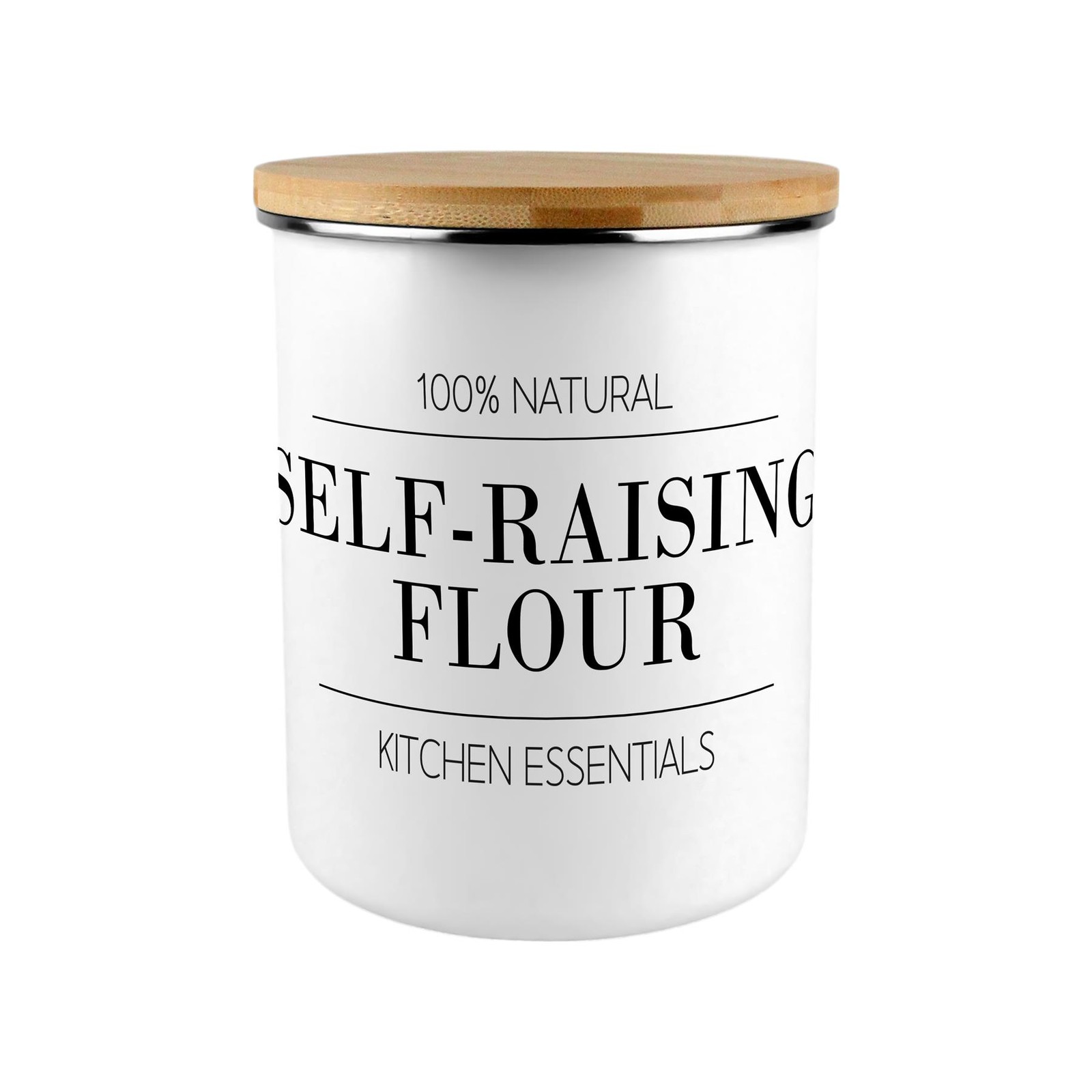Minimalist Self-Raising Flour Canister - Kitchen Large Enamel Food Storage Jar