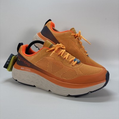Skechers Herren Max Cushioning Delta Laufschuhe UK 8,5 Orange Weiß