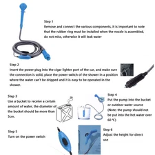 Car Plug Shower Kit 36W Portable Electric Vehicle Mounted Shower Kit For ISIK