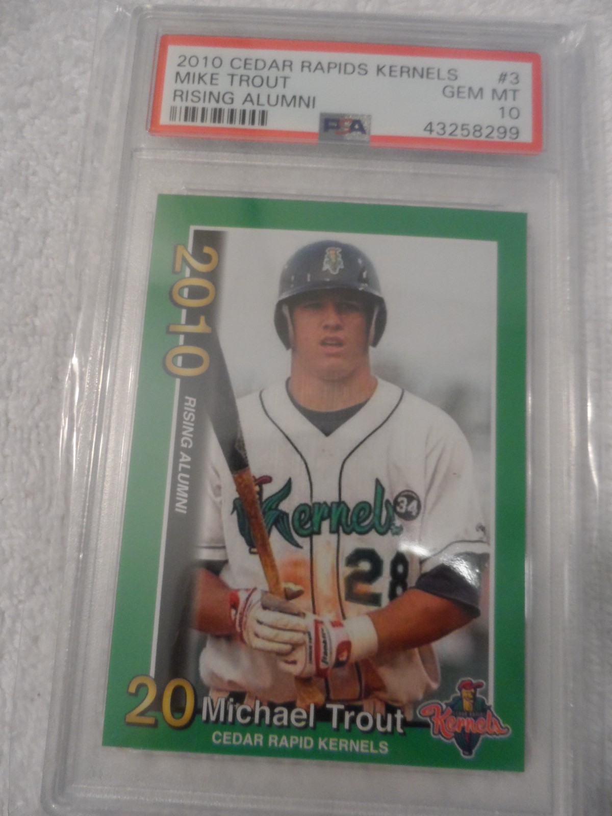 2010 Cedar Rapids Kernels Rising Alumni #3 Mike Trout Rookie RC PSA 10 Gem Mint 
