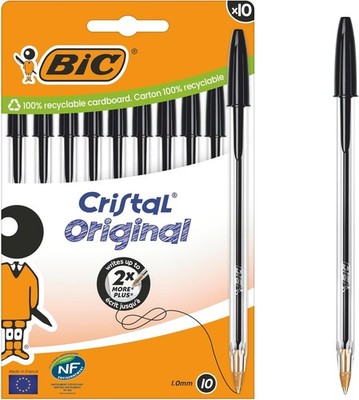 BIC Cristal Original Kugelschreiber mit mittlerer Spitze (1,00 mm), passenden