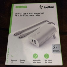 Belkin BoostCharge PD 30W PPS USB-C 3.0 Wall Charger with USB-C to USB-C Cable
