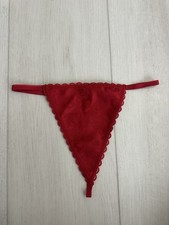 Vintage Frederick's of Hollywood V-String Thong Panties Sz L/XL Red Paisley
