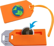 Luggage Tag with Hidden Compartment for Airtag (1-Pack) – V2 Improved for 2024 –