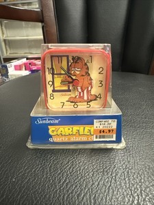 1990 Sunbeam Garfield Quartz Alarm Clock Brand New Factory Sealed