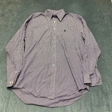 Ralph Lauren Yarmouth Dress Shirt Mens 16.5 34/35 Blue White Check Business