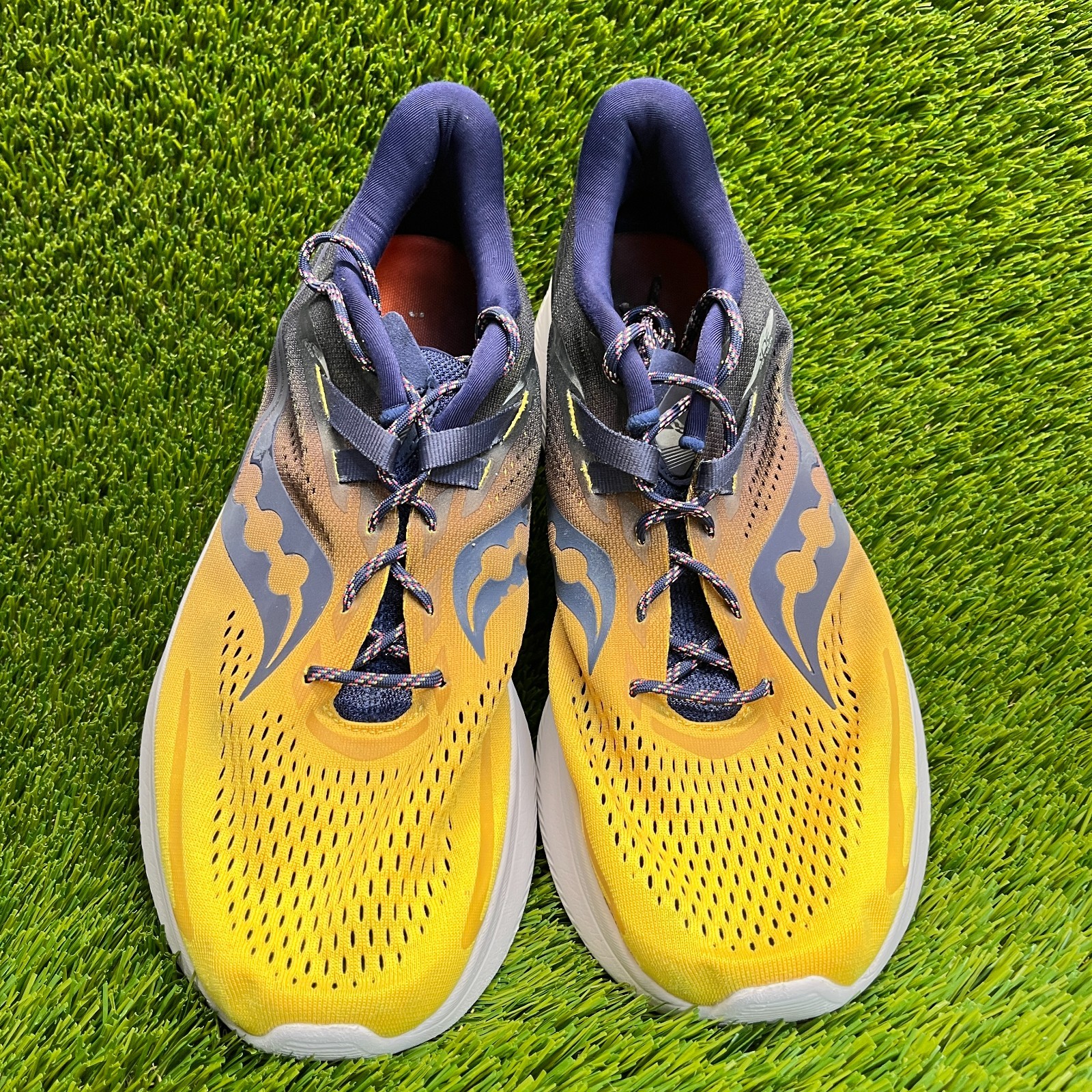 Saucony Ride 15 Mens Size 11 Yellow Black Blue Walking Running Shoes Sneakers thumbnail 5