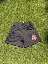 Eric Emanuel Black Red Cream Plain Mesh Shorts Men's Size L Brand New