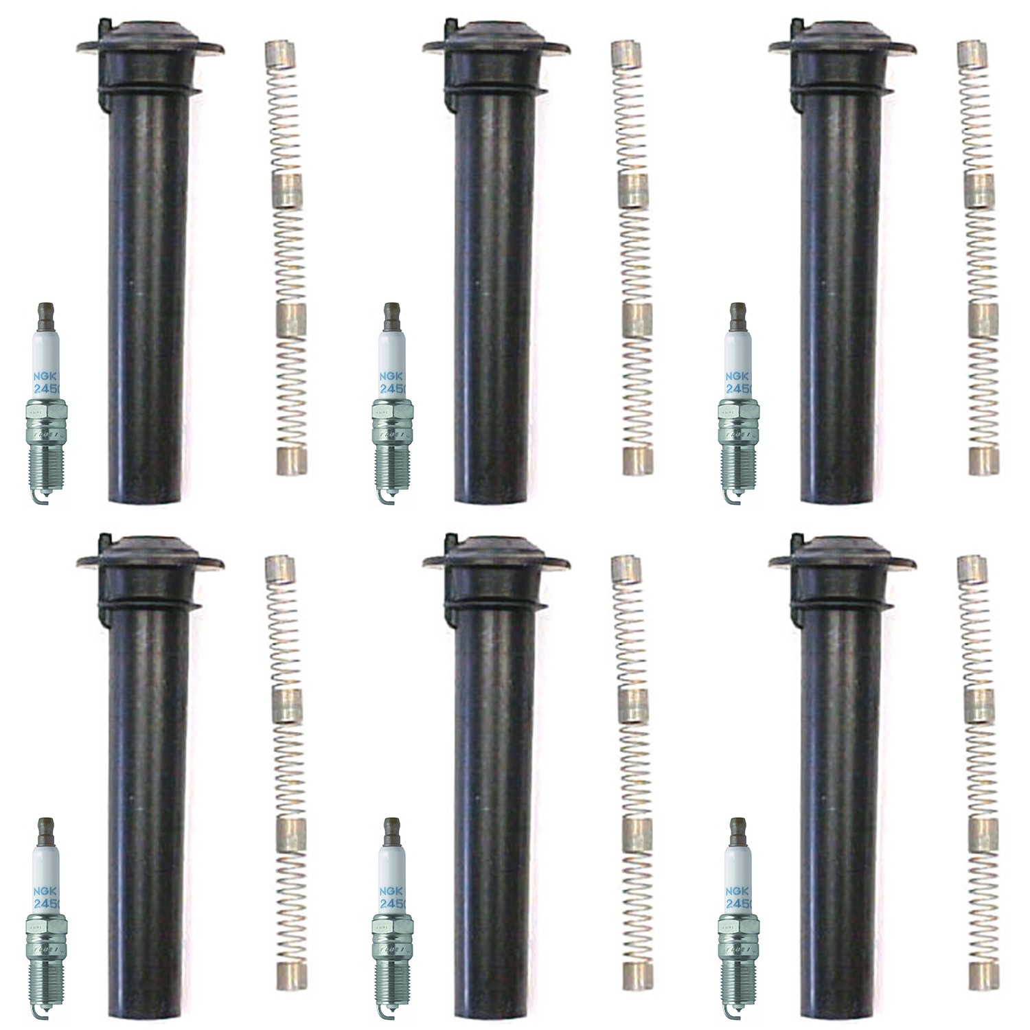 NGK 6 Laser Platinum Spark Plugs  Denso Coil Boots Kit for Escape Tribute V6