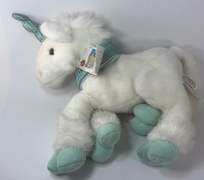 Animal Alley Toys R Us Unicorn Plush Stuffed Animal White Teal Sparkle 18" w tag