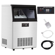 Commercial Ice Maker Machine Stainless Steel Countertop 90LBS/24H Freestanding